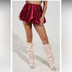 BUBBLE MINI SKIRT BURGUNDY